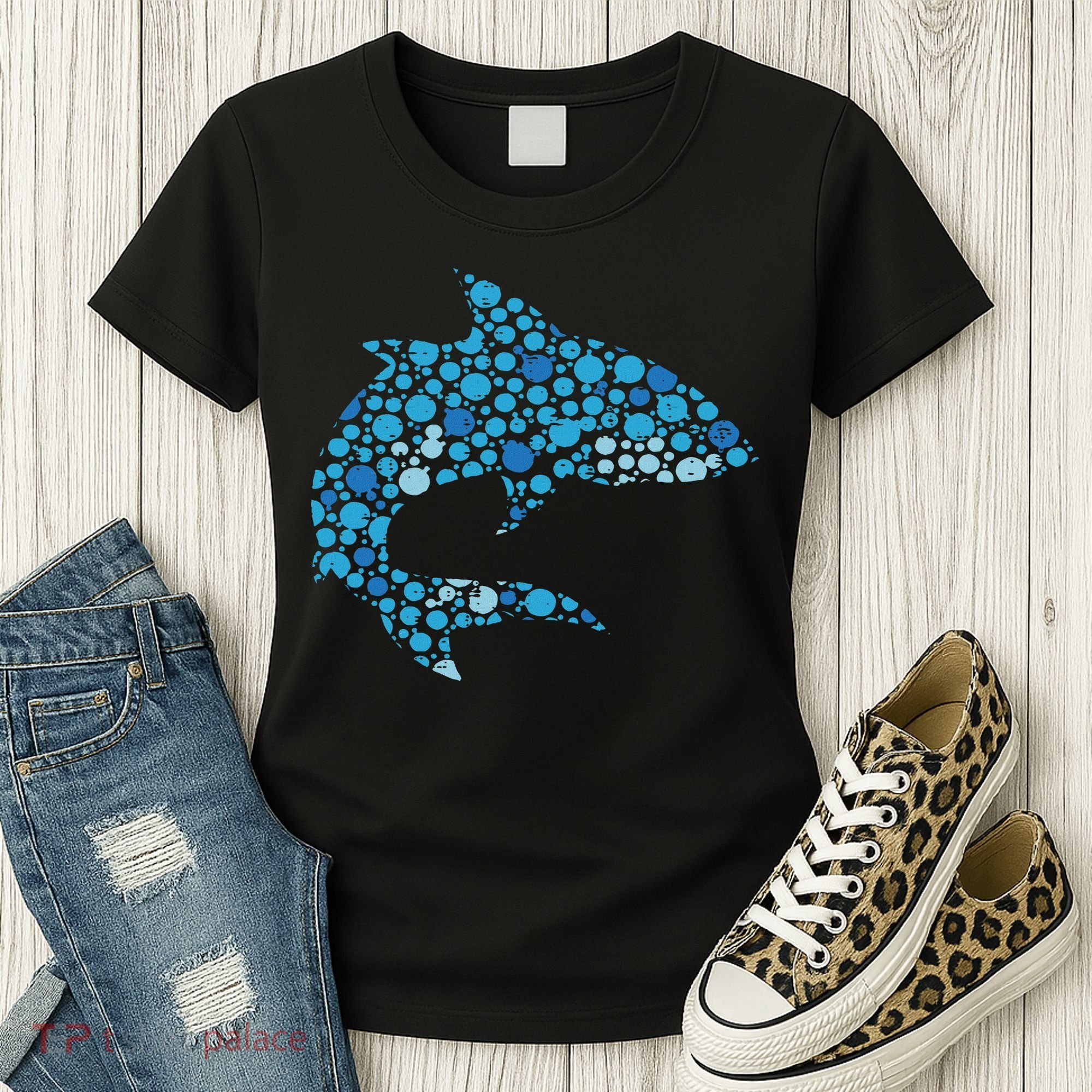 Dot Art Shark Polka Dots Women Women's T-Shirt