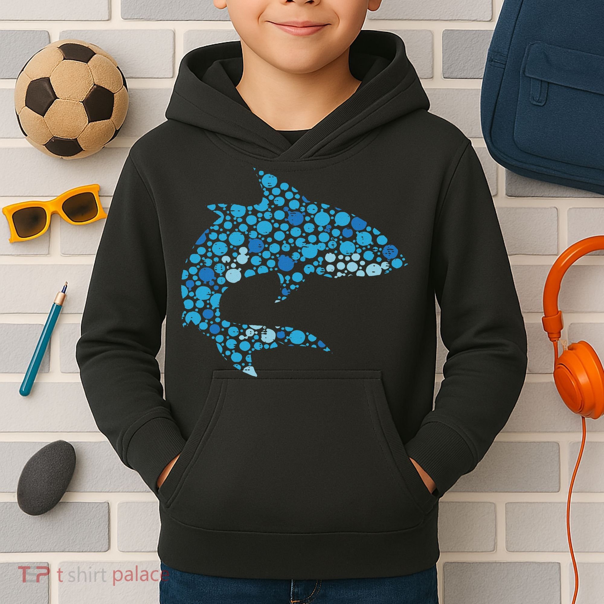 Dot Art Shark Polka Dots Women Kids Hoodie