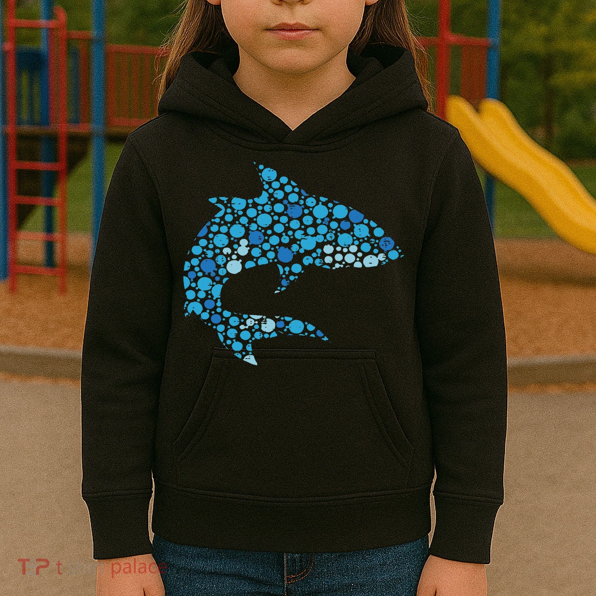 Dot Art Shark Polka Dots Women Kids Hoodie