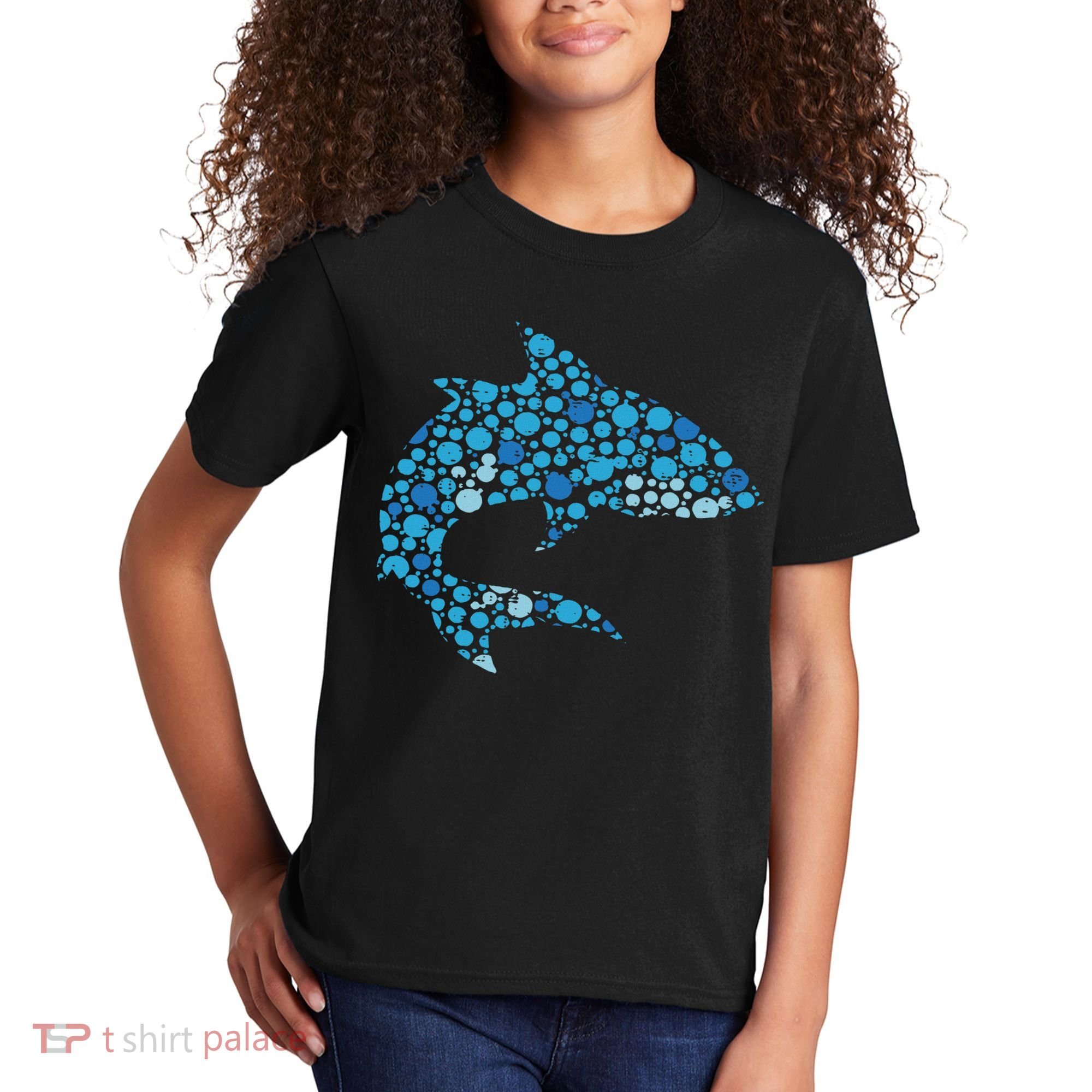 Dot Art Shark Polka Dots Women Kids T-Shirt