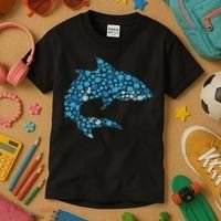 Dot Art Shark Polka Dots Women Kids T-Shirt thumb 3
