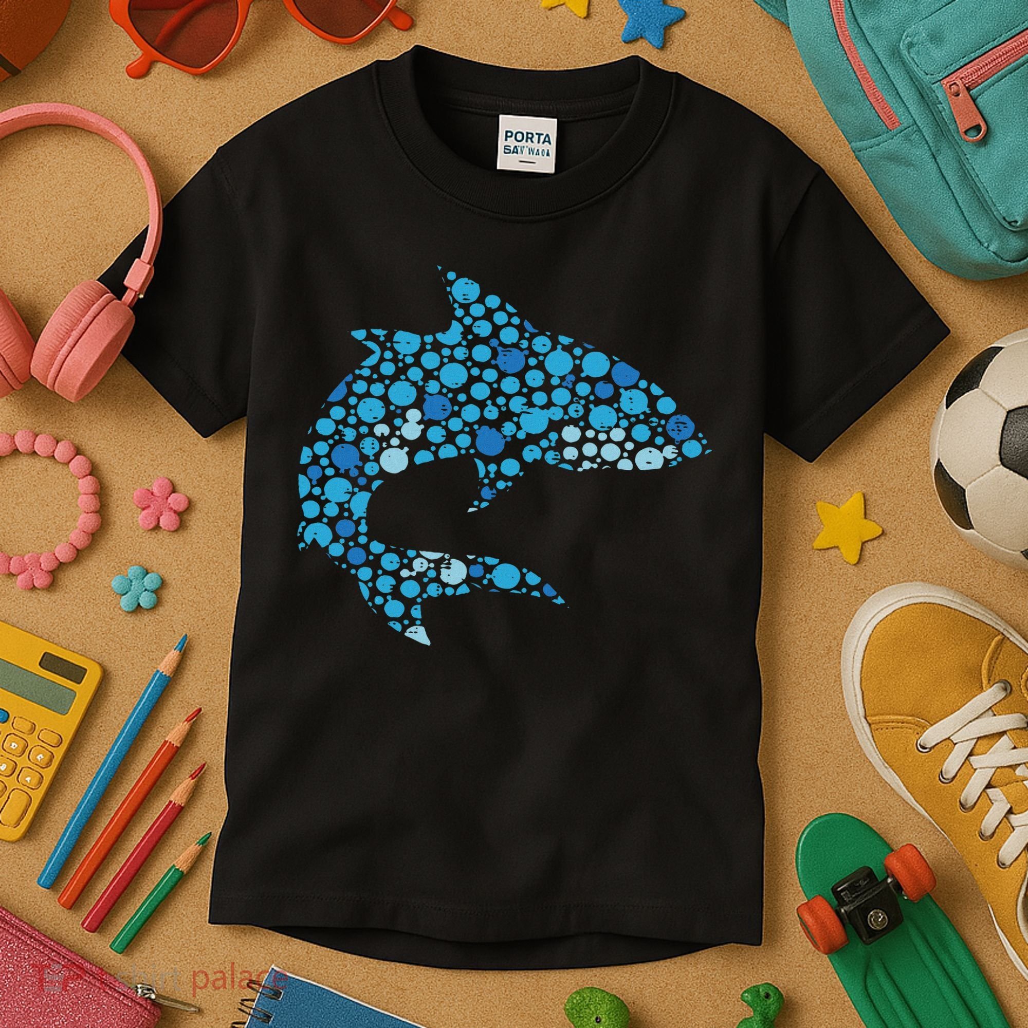 Dot Art Shark Polka Dots Women Kids T-Shirt