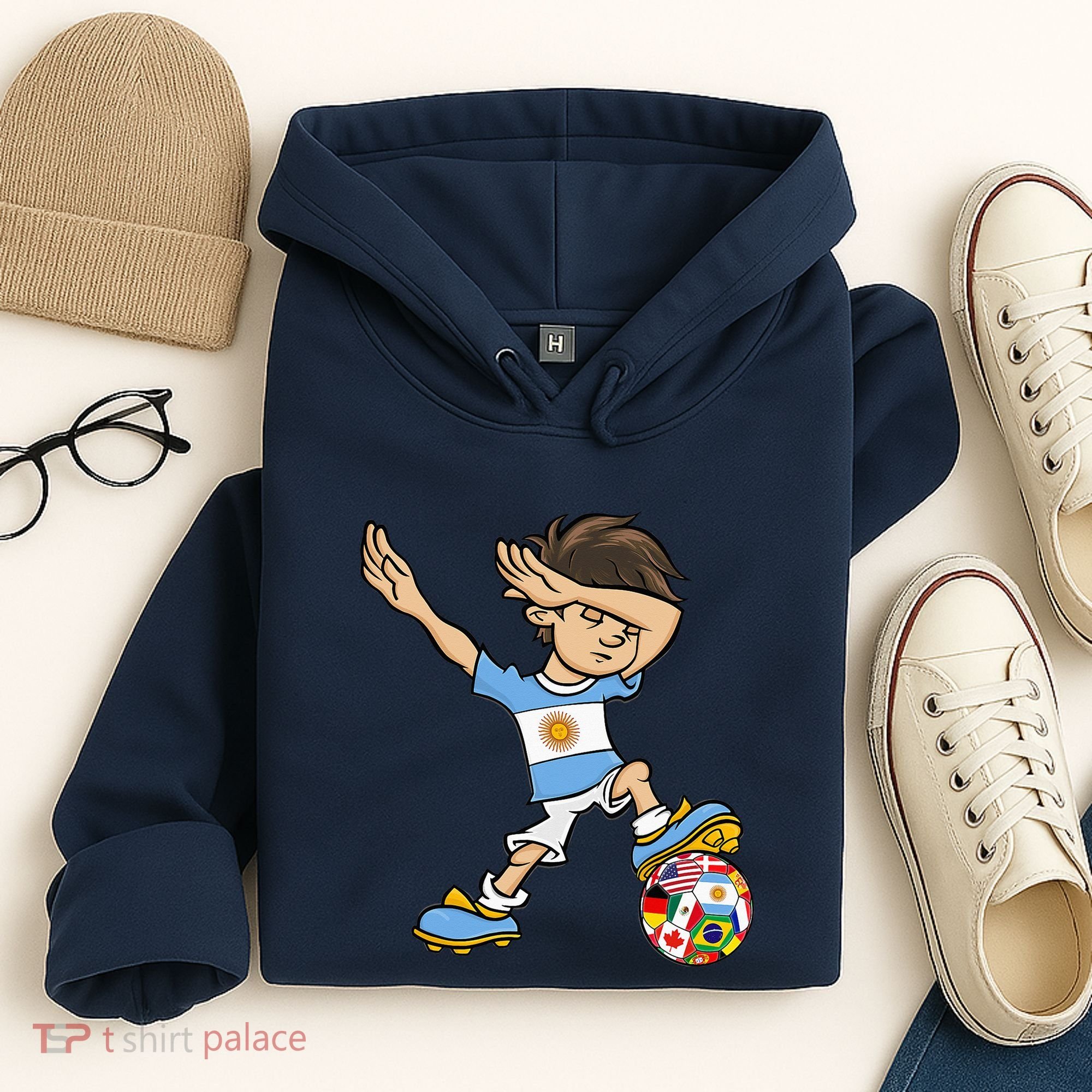 Dabbing Argentina Soccer Jersey National Flag Hoodie