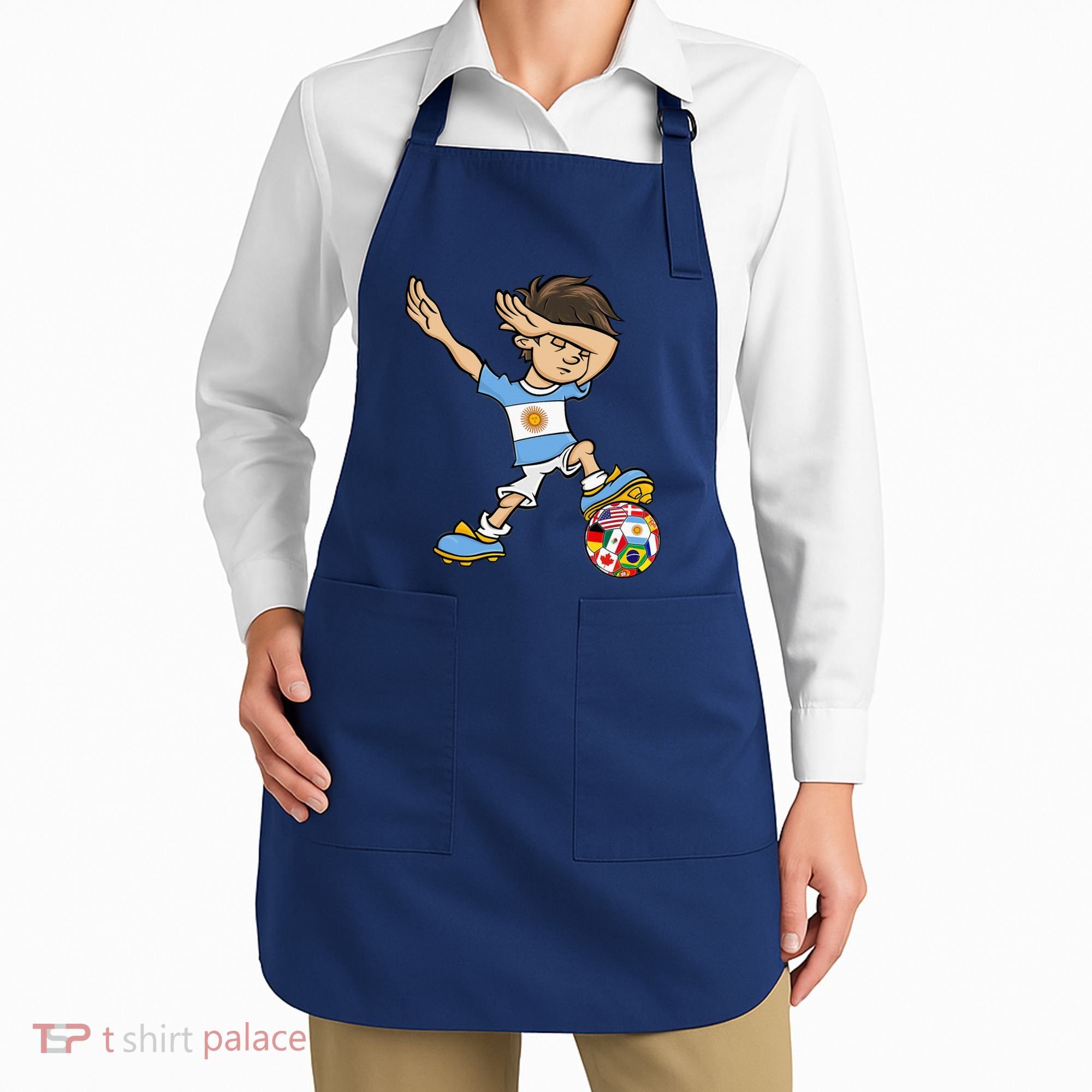 Dabbing Argentina Soccer Jersey National Flag Apron
