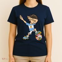 Dabbing Argentina Soccer Jersey National Flag T-Shirt thumb 4