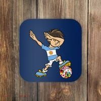 Dabbing Argentina Soccer Jersey National Flag Coaster thumb 0