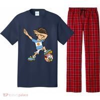 Dabbing Argentina Soccer Jersey National Flag Pajama Set thumb 0