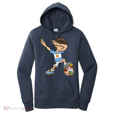 Dabbing Argentina Soccer Jersey National Flag Women's Hoodie