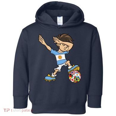 Dabbing Argentina Soccer Jersey National Flag Toddler Hoodie