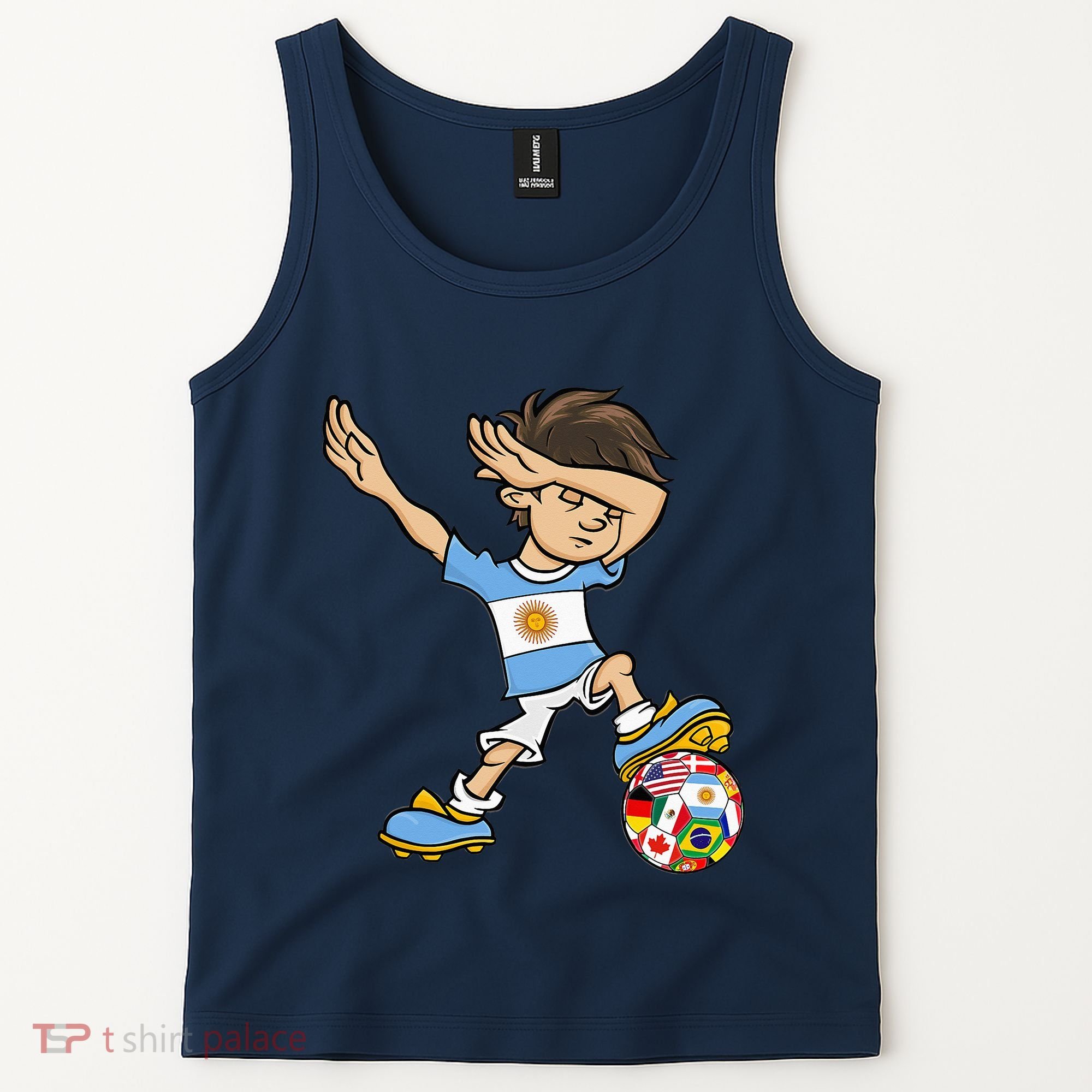 Dabbing Argentina Soccer Jersey National Flag Tank Top