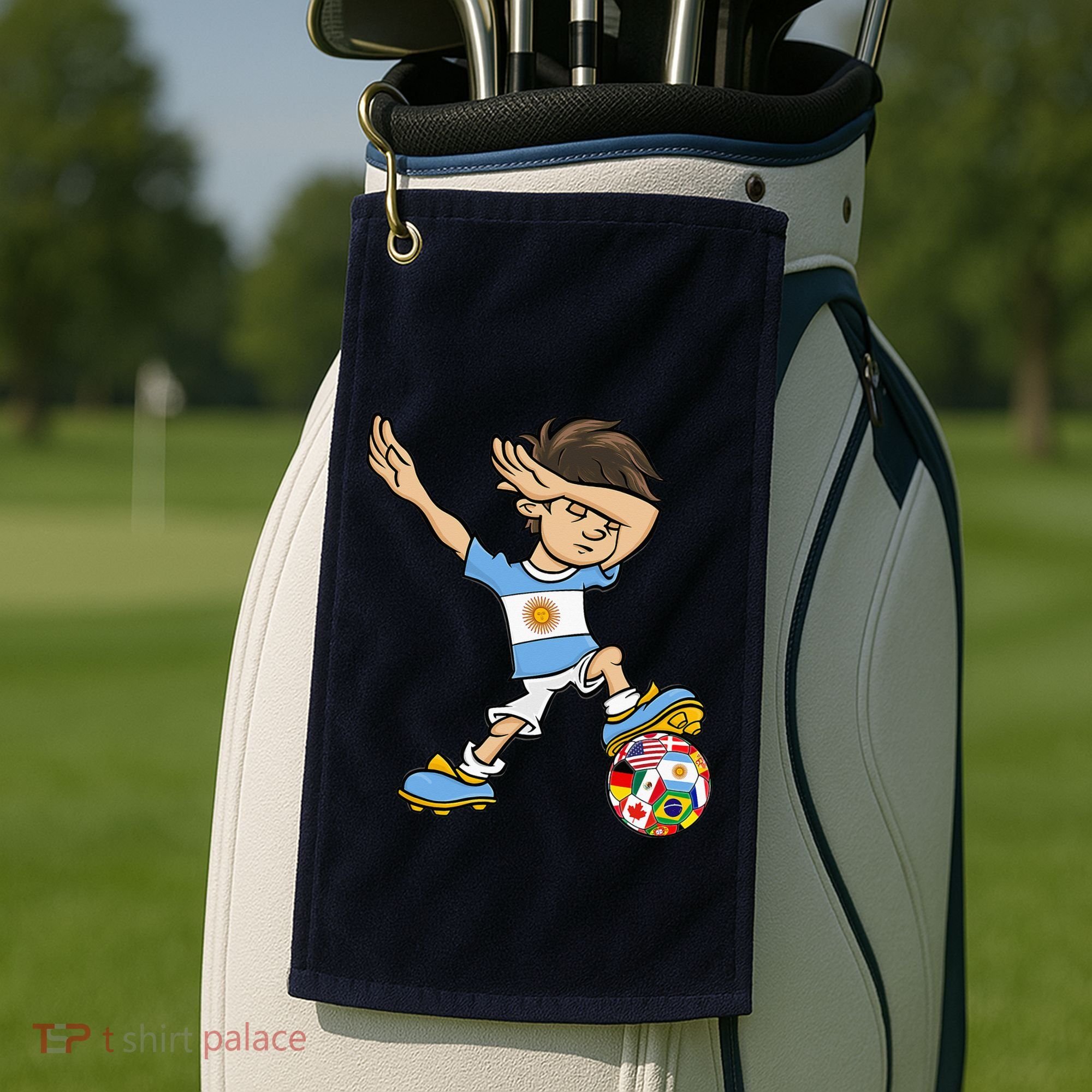 Dabbing Argentina Soccer Jersey National Flag Golf Towel