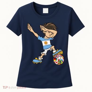 Dabbing Argentina Soccer Jersey National Flag Women's T-Shirt
