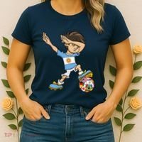 Dabbing Argentina Soccer Jersey National Flag Women's T-Shirt thumb 2