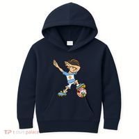 Dabbing Argentina Soccer Jersey National Flag Kids Hoodie thumb 0