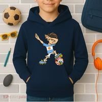 Dabbing Argentina Soccer Jersey National Flag Kids Hoodie thumb 2