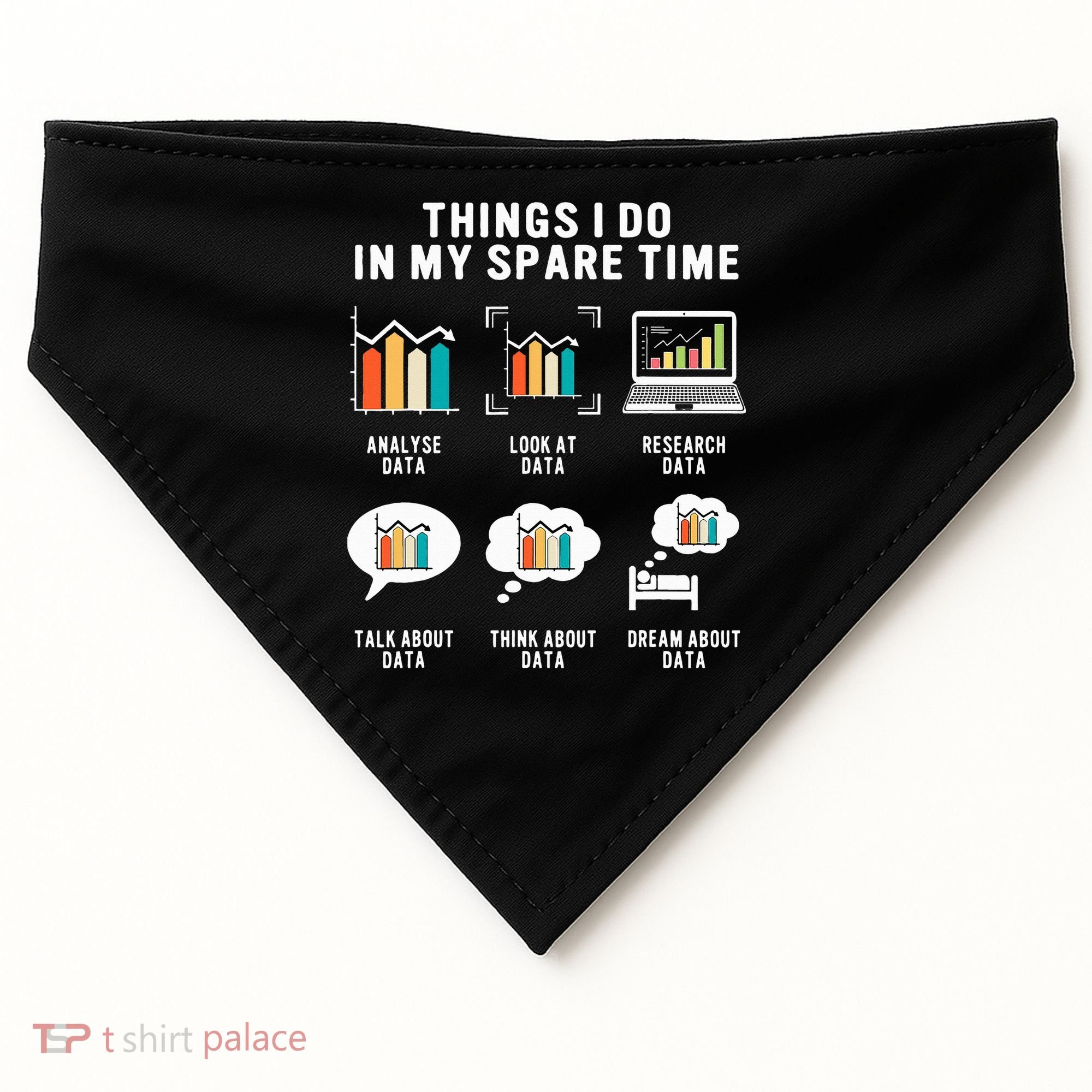 Data Analyst Statistic Scientist Funny Data Engineer Nerd USA-Made Doggie Bandana