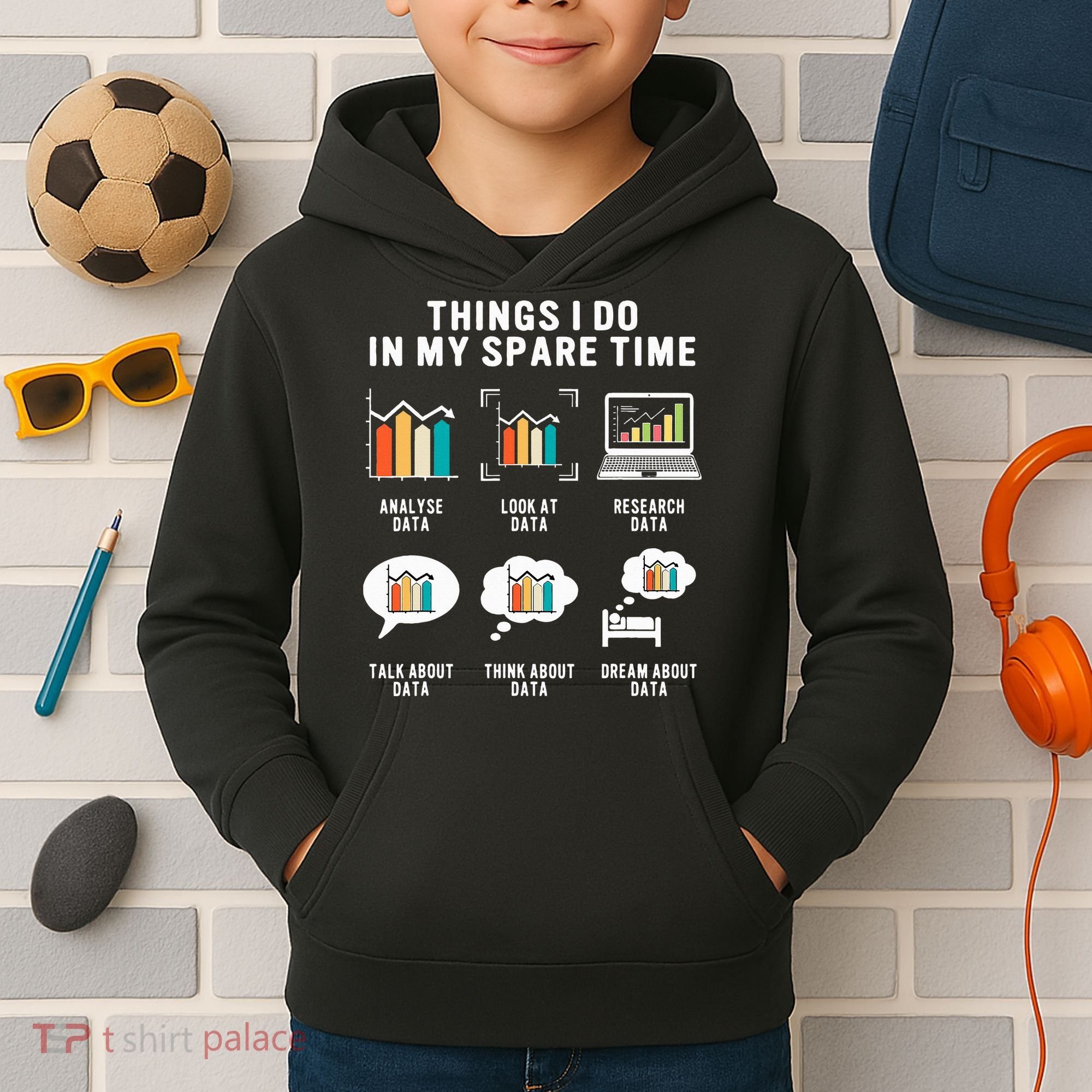 Data Analyst Statistic Scientist Funny Data Engineer Nerd Kids Hoodie