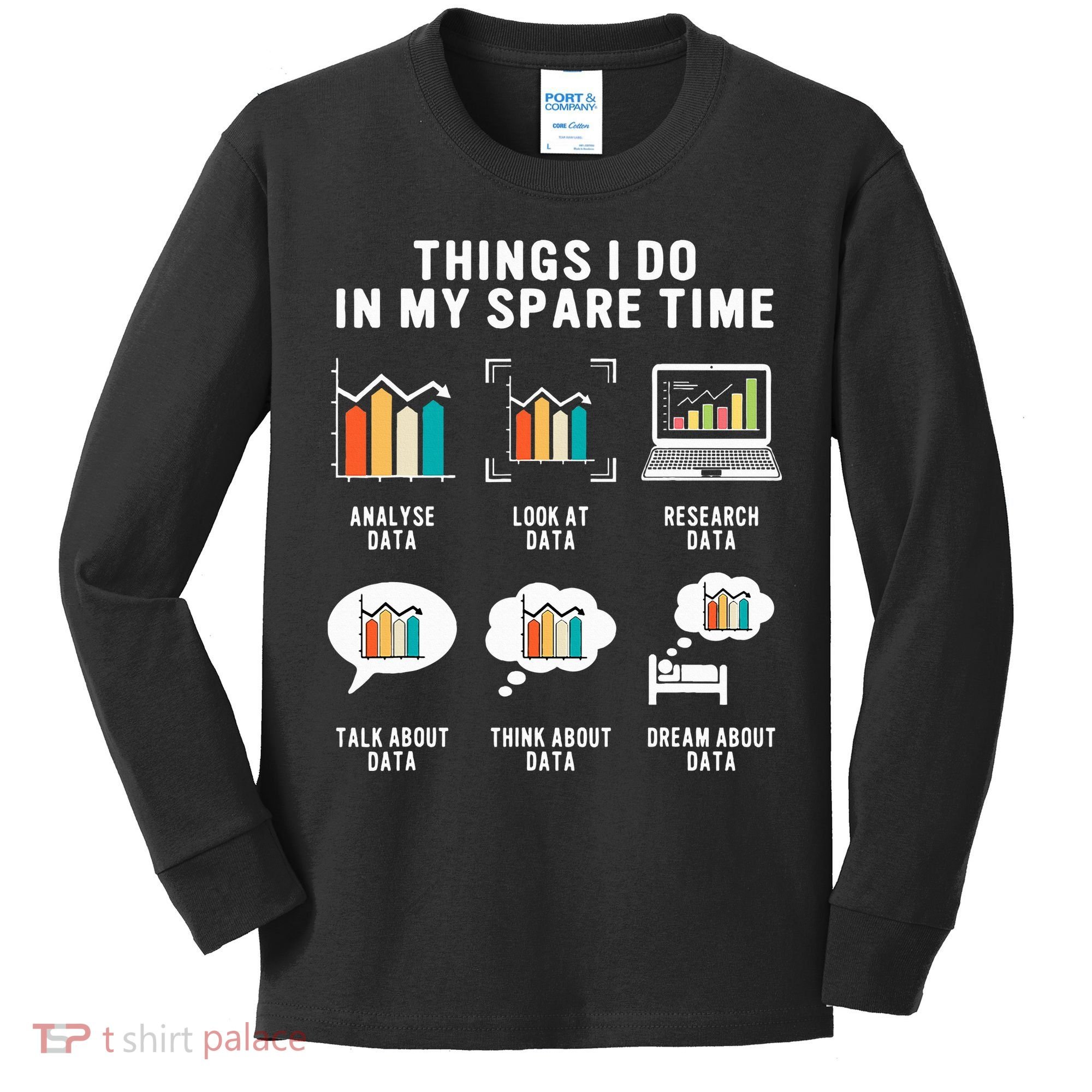 Data Analyst Statistic Scientist Funny Data Engineer Nerd Kids Long Sleeve Shirt