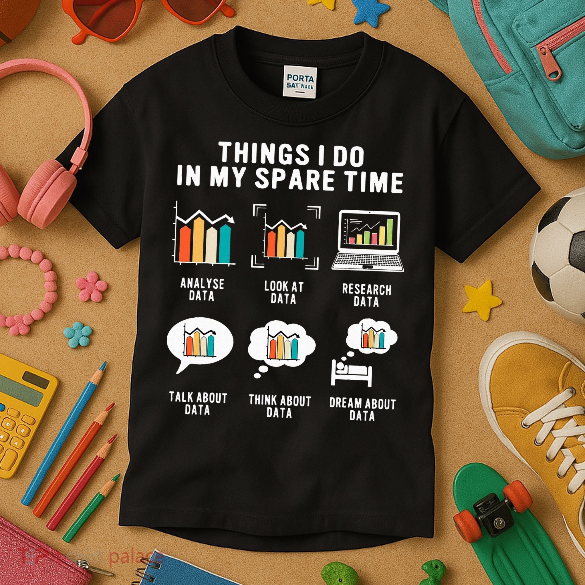 Data Analyst Statistic Scientist Funny Data Engineer Nerd Kids T-Shirt