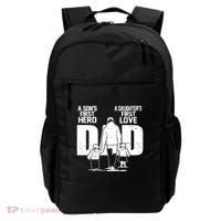 Dad A Sons First Hero Daughters First Love FatherS Day Gift Backpack thumb 0