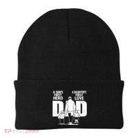 Dad A Sons First Hero Daughters First Love FatherS Day Gift Beanie thumb 0