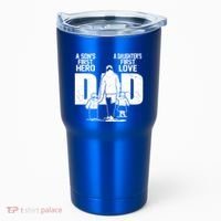Dad A Sons First Hero Daughters First Love FatherS Day Gift Tumbler thumb 0