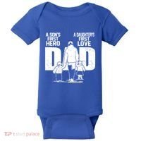 Dad A Sons First Hero Daughters First Love FatherS Day Gift Baby Bodysuit thumb 0