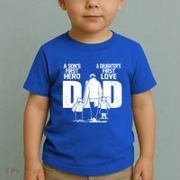 Dad A Sons First Hero Daughters First Love FatherS Day Gift Toddler T-Shirt thumb 2