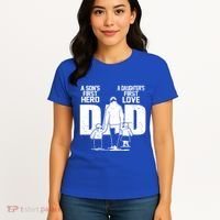 Dad A Sons First Hero Daughters First Love FatherS Day Gift Women's T-Shirt thumb 4