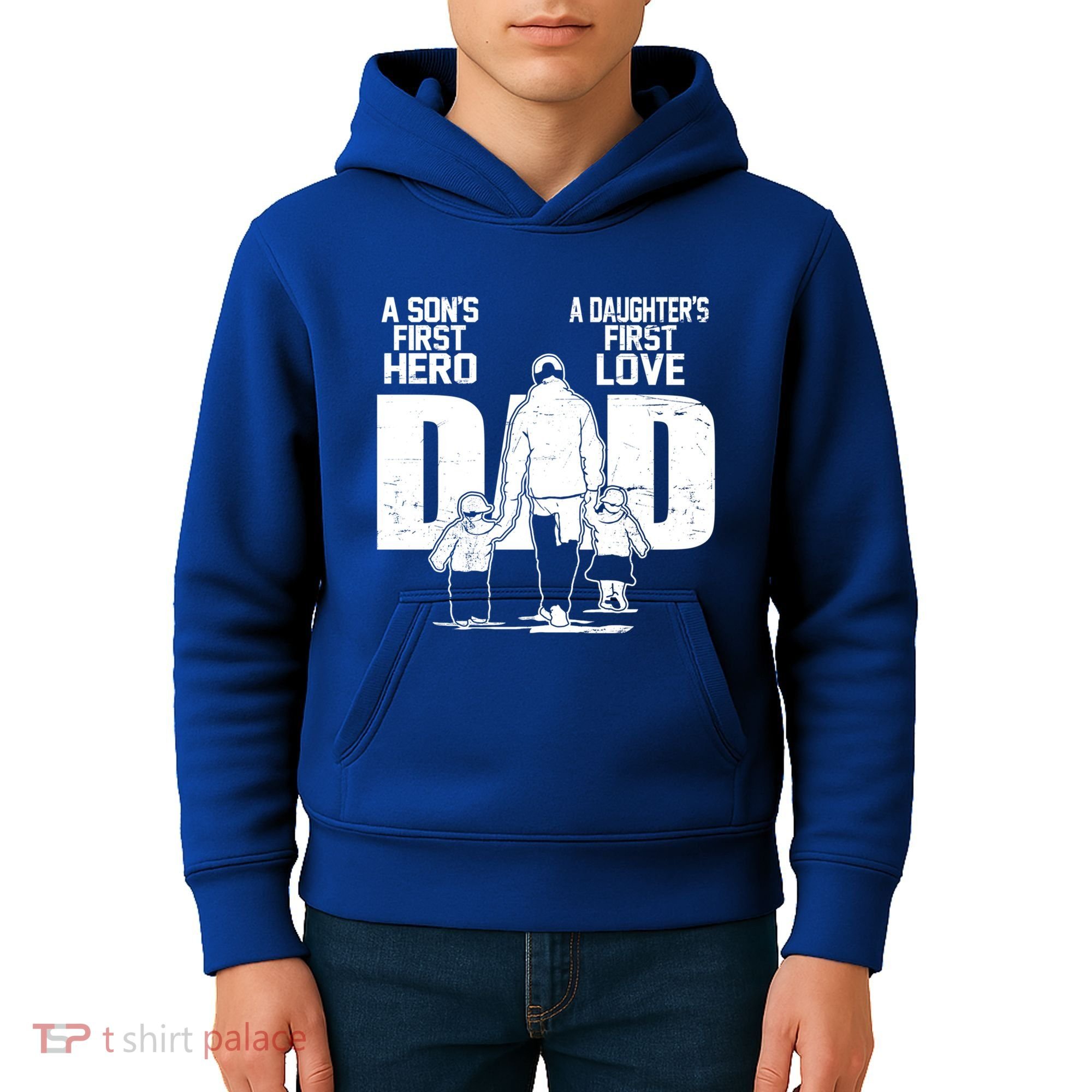 Dad A Sons First Hero Daughters First Love FatherS Day Gift Kids Hoodie