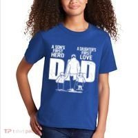 Dad A Sons First Hero Daughters First Love FatherS Day Gift Kids T-Shirt thumb 2