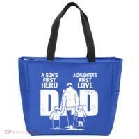 Dad A Sons First Hero Daughters First Love FatherS Day Gift Tote Bag thumb 0