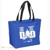 Dad A Sons First Hero Daughters First Love FatherS Day Gift Tote Bag thumb 2