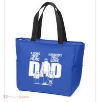 Dad A Sons First Hero Daughters First Love FatherS Day Gift Tote Bag thumb 3
