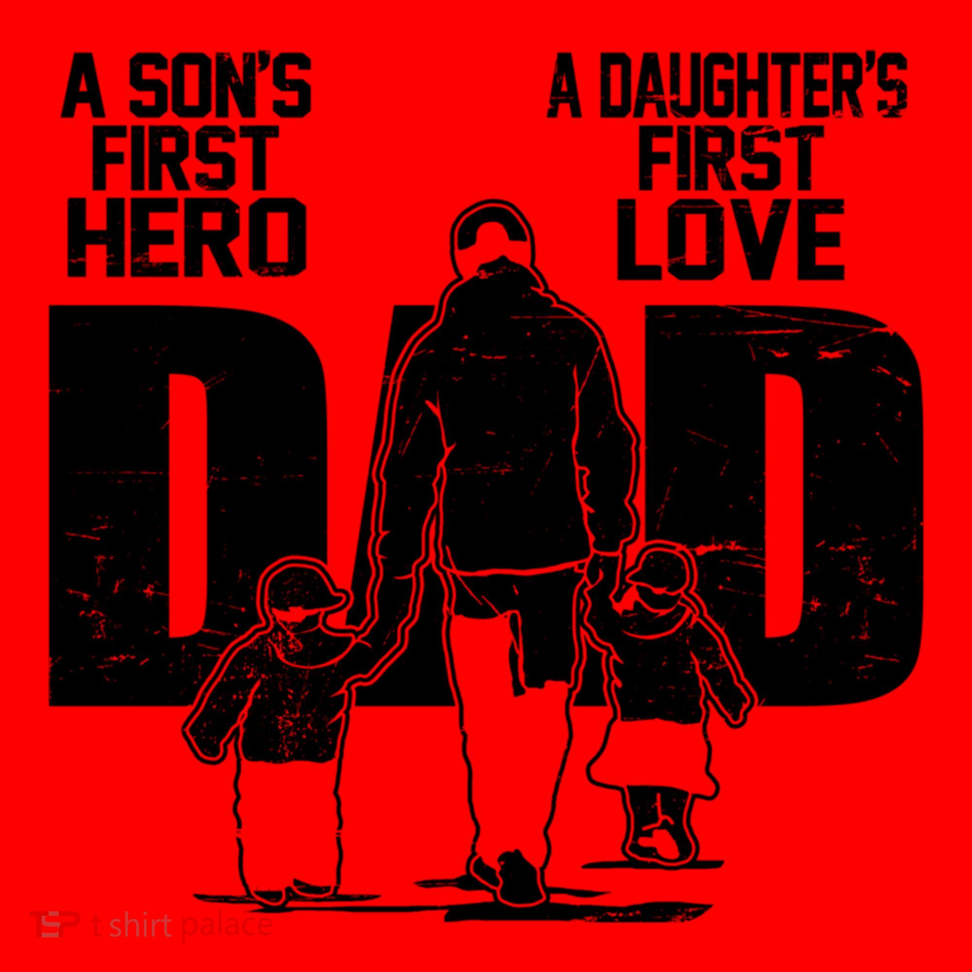 Dad A Sons First Hero Daughters First Love FatherS Day Gift Santa Hat