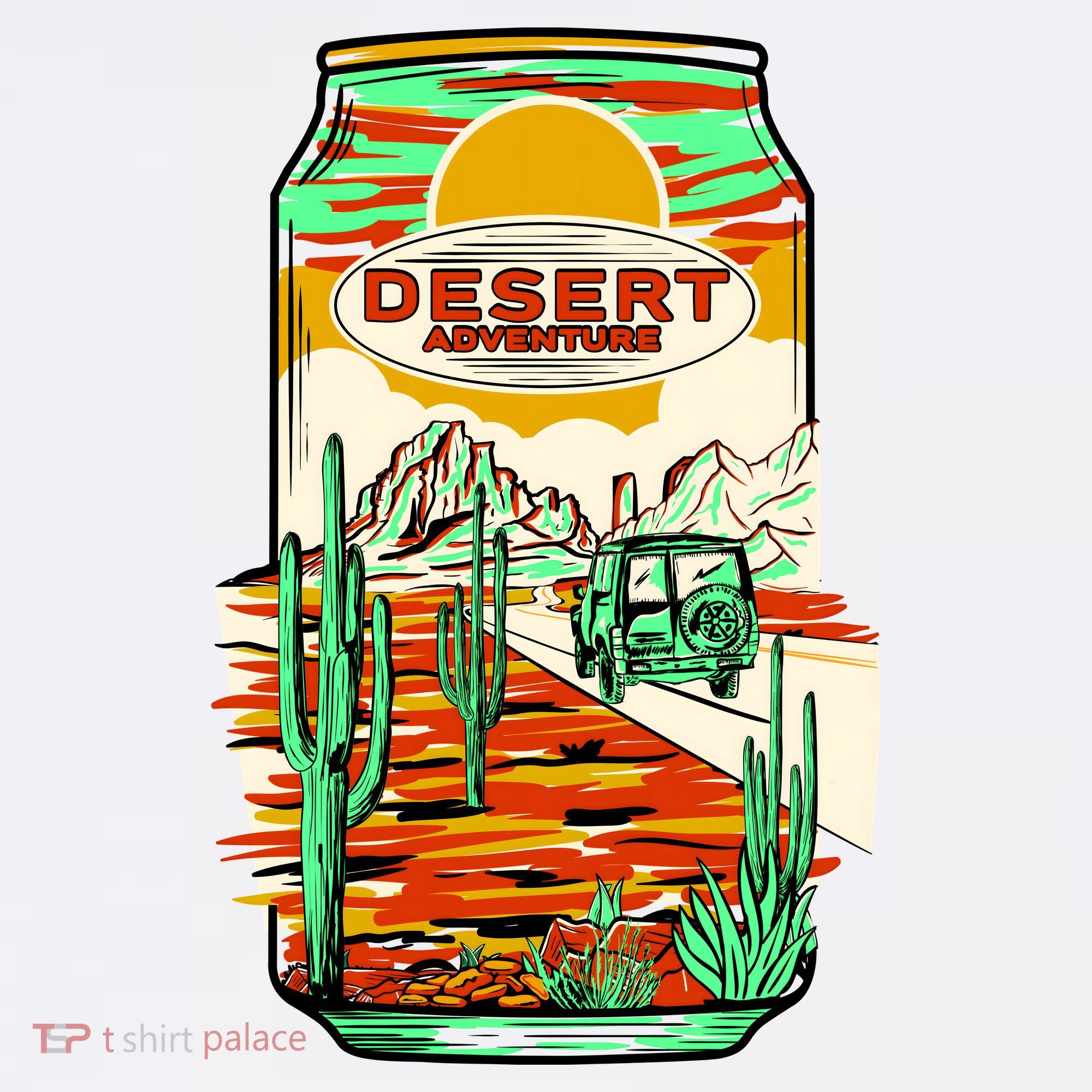 Desert Adventure Soda Can Comfort Colors Garment-Dyed Hooded Sweatshirt