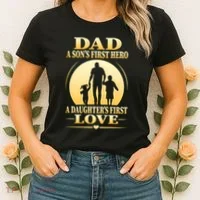 Dad A SonS First Hero A DaughterS First Love Women's T-Shirt thumb 2