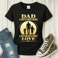 Dad A SonS First Hero A DaughterS First Love Women's T-Shirt thumb 3