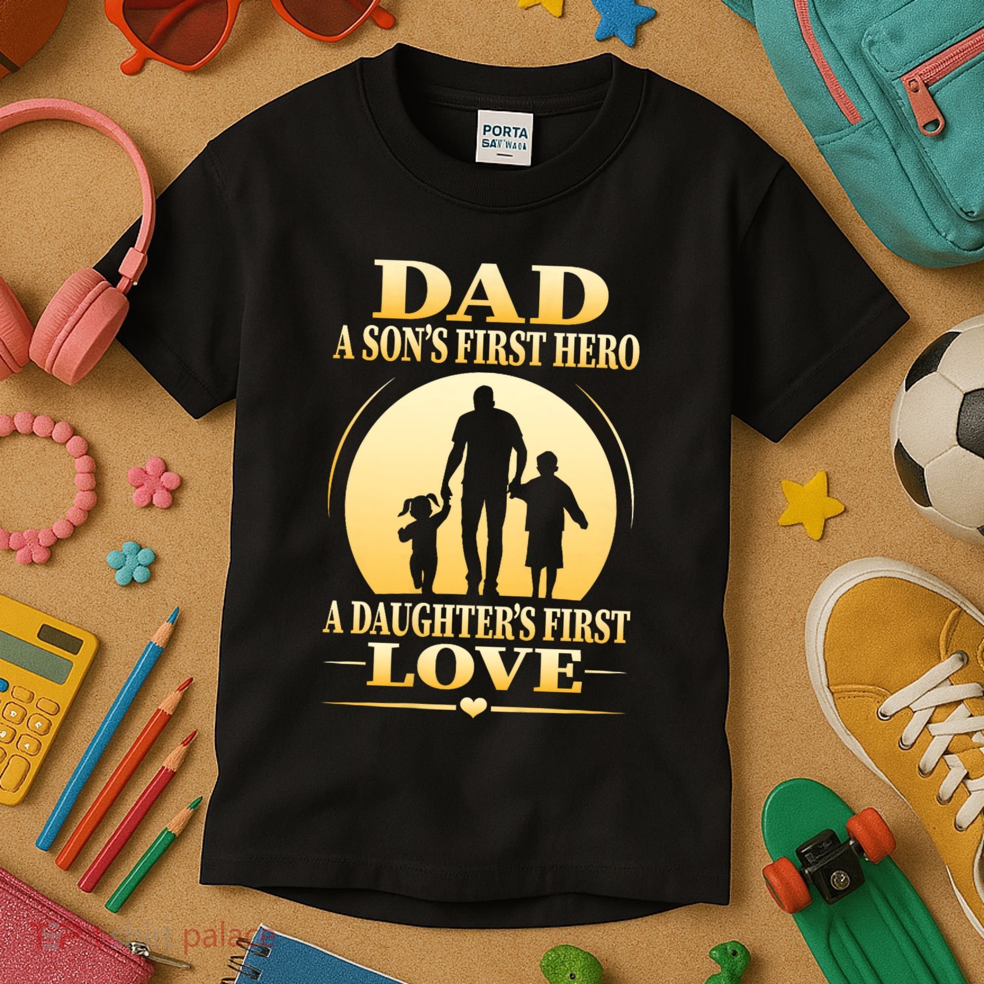 Dad A SonS First Hero A DaughterS First Love Kids T-Shirt