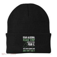 Dear Algebra Stop Asking Me To Find Your X Maths Joke Gift Beanie thumb 0