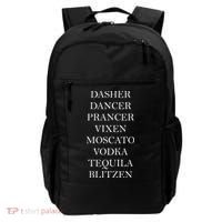 Dasher Dancer Prancer Vixen Moscato Vodka Tequila Blitzen Christmas Backpack thumb 0