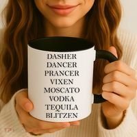 Dasher Dancer Prancer Vixen Moscato Vodka Tequila Blitzen Christmas Coffee Mug thumb 3