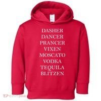 Dasher Dancer Prancer Vixen Moscato Vodka Tequila Blitzen Christmas Toddler Hoodie thumb 0
