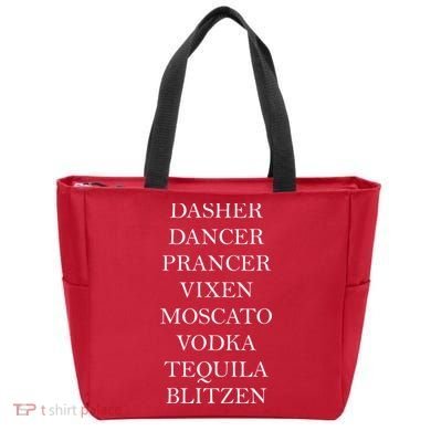 Dasher Dancer Prancer Vixen Moscato Vodka Tequila Blitzen Christmas Tote Bag
