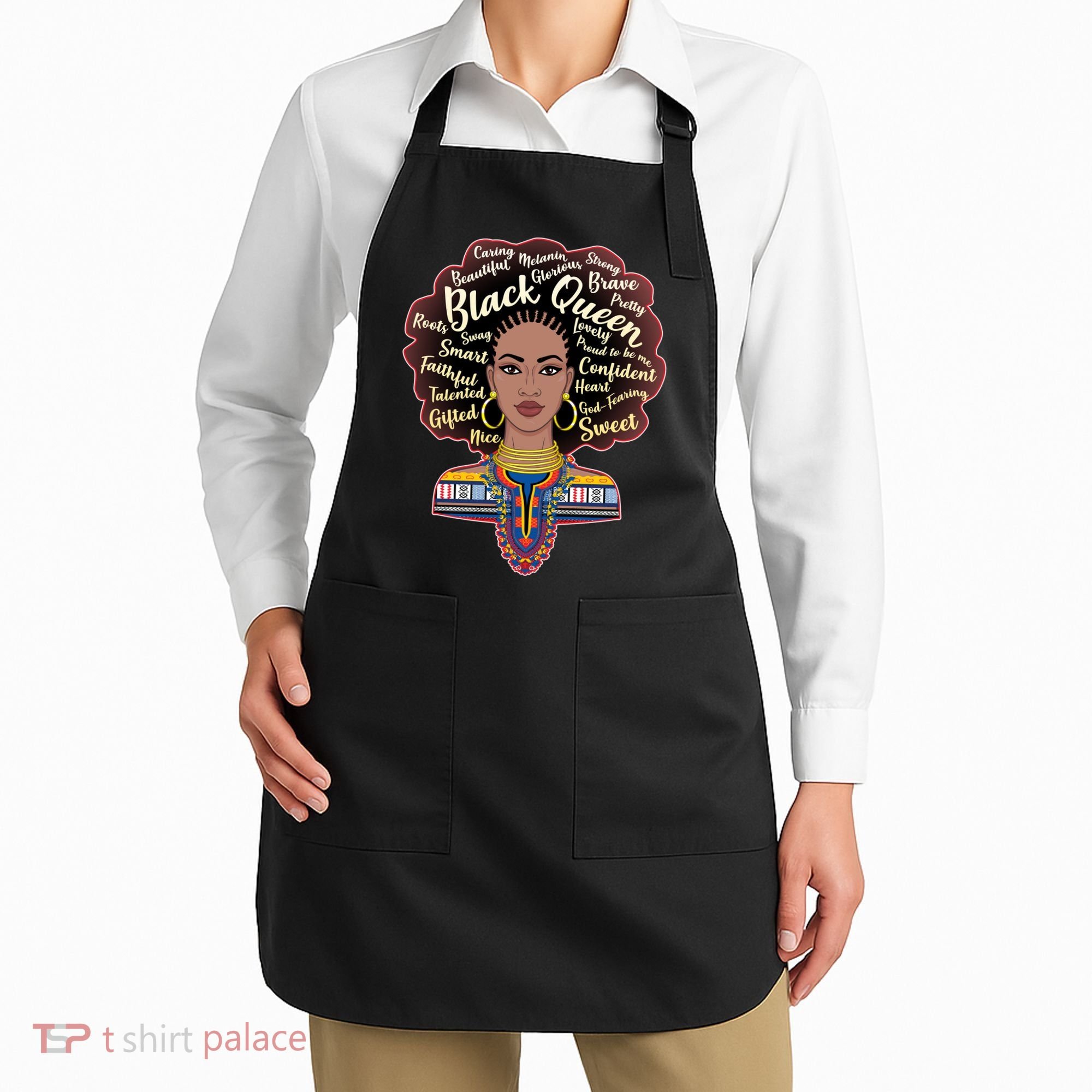 Dashiki Black Queen Apron
