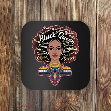 Dashiki Black Queen Coaster