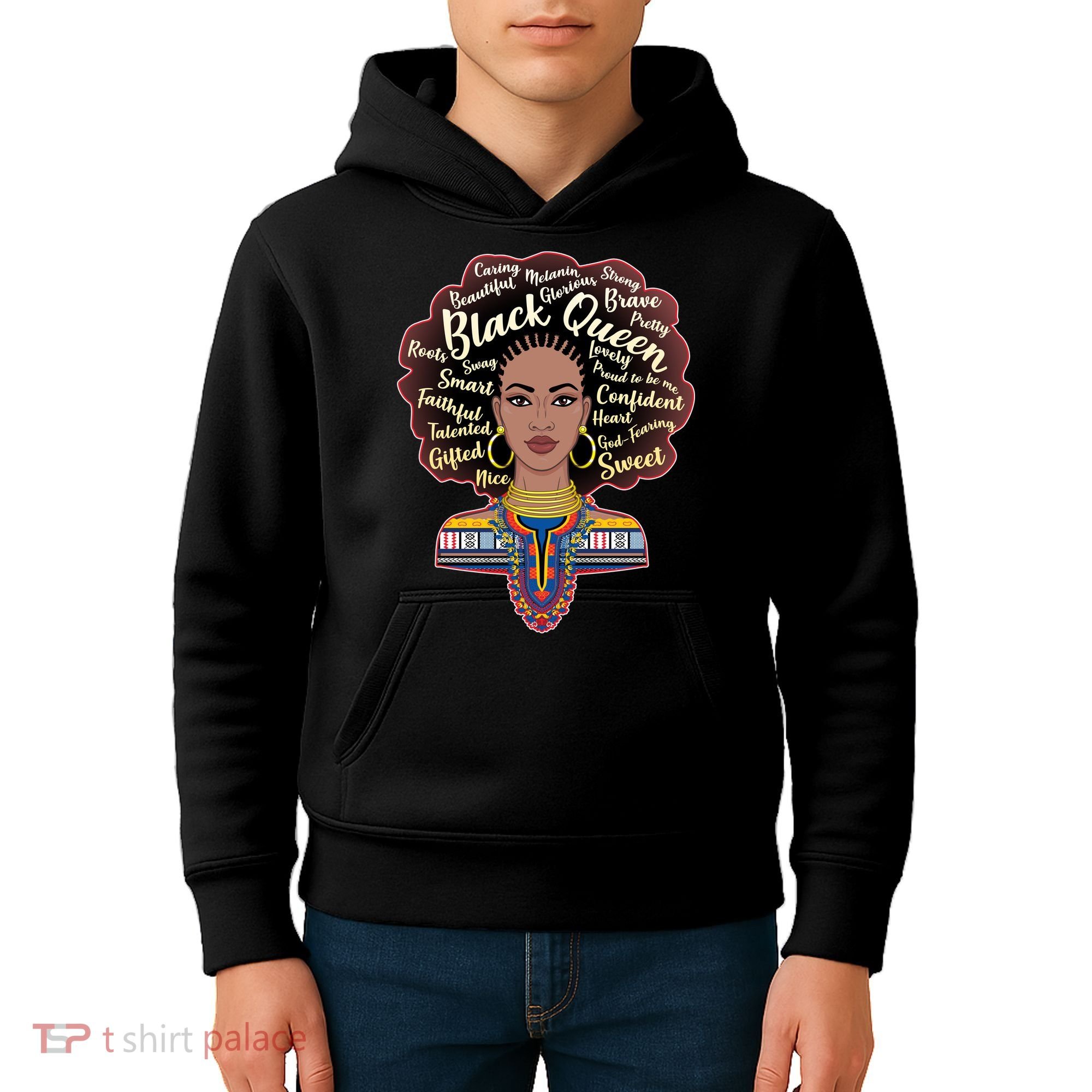 Dashiki Black Queen Kids Hoodie