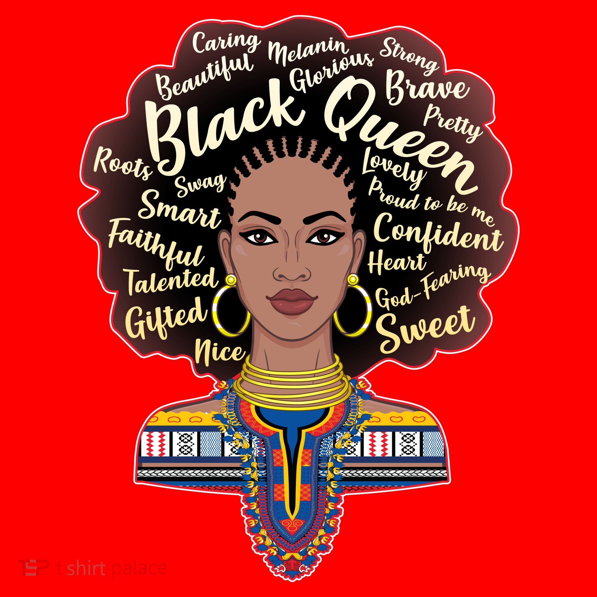Dashiki Black Queen Santa Hat