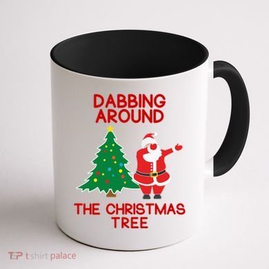 Dabbing Around The Christmas Tree Coffee Mug back