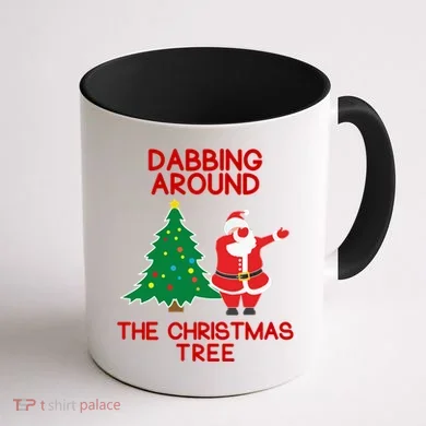 Dabbing Around The Christmas Tree Coffee Mug back